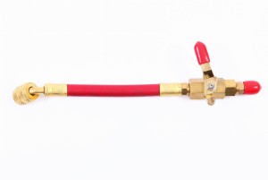 Wąż serwisowy, wężyk 15cm z zaworkiem  (napełniający) 1/4"SAE