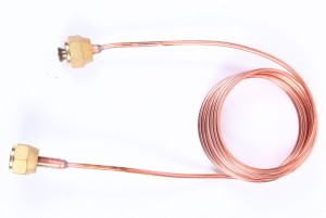 Kapilara z dwoma nakrętkami 1/4" SAE z popychaczem 100cm GAR, łącznik ciśnieniowy 1m