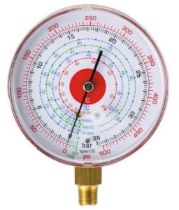 Manometr wysokiego ciśnienia na czynniki   R134, R404A, R407C, R22 fi80