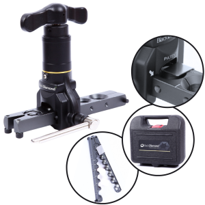 Kielicharka BLACK DIAMOND 15577 z podpięciem pod wkrętarkę, zestaw do kielichowania  rur metrycznych, kielichownica z ogranicznikiem 