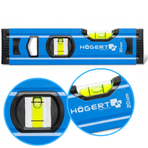 Poziomica aluminiowa 20cm HOGERT - pozioma/pionowa