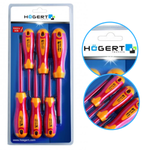 Wkrętaki Hogert - zestaw 6 szt, izolowane 1000V, stal S2