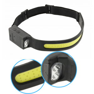 Lampa, latarka czołowa HOGERT LED COB USB 5 funkcji