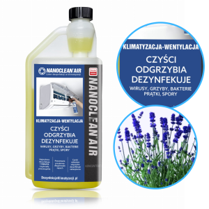 Preparat  do dezynfekcji  klimatyzacji 1L NANOCLEAN Air Lawenda Koncentrat biobójczy, wirusobójczy