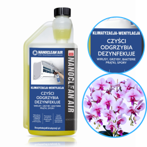 Preparat  do dezynfekcji  klimatyzacji 1L NANOCLEAN Air Kwiatowy, biobójczy, wirusobójczy