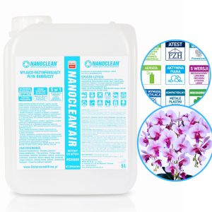 Preparat do dezynfekcji klimatyzacji 5L NANOCLEAN Air kwiatowy Koncentrat biobójczy wirusobójczy