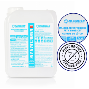 Preparat dezynfekcji  klimatyzacji 5L NANOCLEAN Air Bezzapachowy Koncentrat biobójczy, wirusobójczy