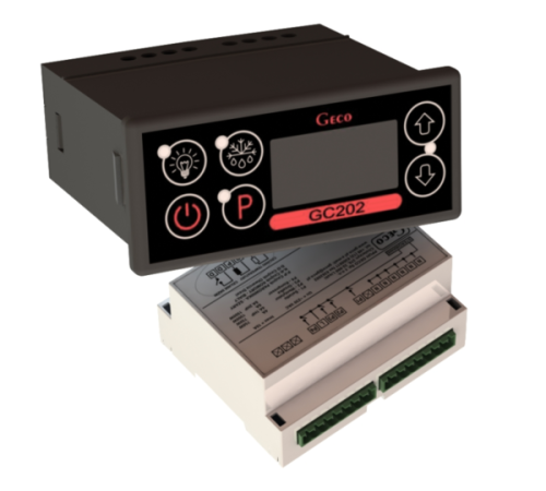 Regulator temperatury GECO GC-202.02 + światło, sterownik chłodniczy