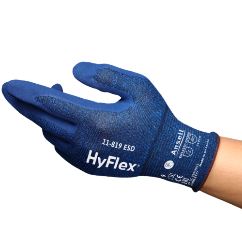 Rękawice powlekane nitryl ANSELL HYFLEX ESD-10 BLUE