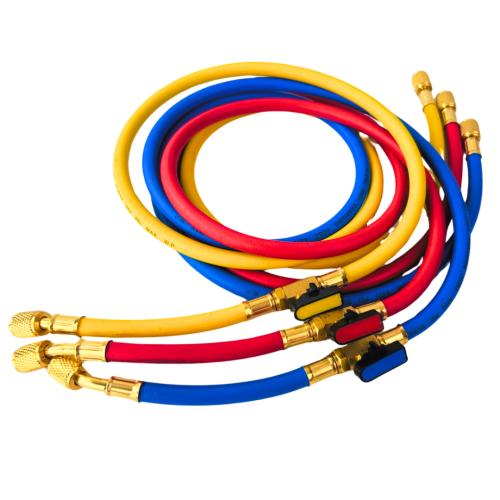 Zestaw węży serwisowych z zaworem 150 cm 1/4" SAE