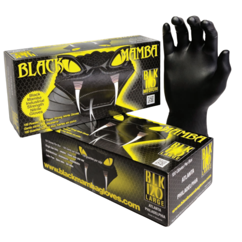 Rękawiczki jednorazowe nitrylowe czarne XL BOX - BLACK MAMBA
