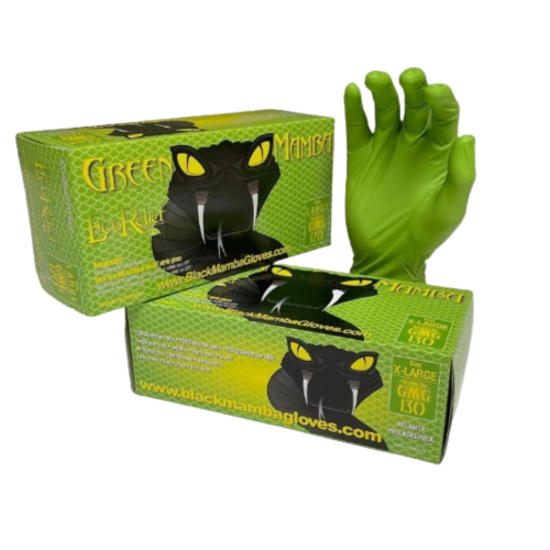 Rękawiczki jednorazowe nitrylowe zielone L BOX - BLACK MAMBA