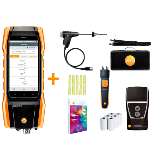 Testo 300 (4000 ppm) zestaw z drukarką, SmartSondą testo 510i + detektor Senco CO