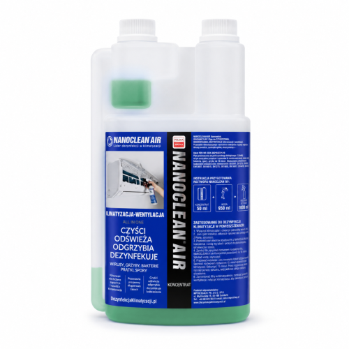 Preparat do dezynfekcji klimatyzacji 1L NANOCLEAN Air Kwiatowy, biobójczy, wirusobójczy