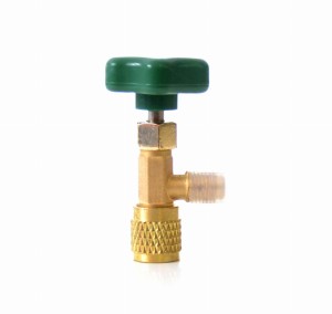 Zawór do butli jednorazowych CT-341 zielony, redukcja na butle R600a izobutan 