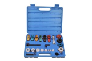 Zestaw 21szt. narzędzi i adapterów  do rozpinania złącz układów klimatyzacyjnych oraz paliwowych w samochodówce