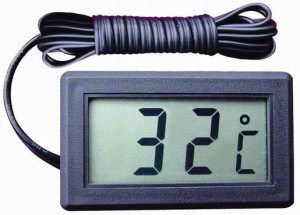 Termometr  cyfrowy, elektroniczny z sondą czarny, LCD, TPM-10