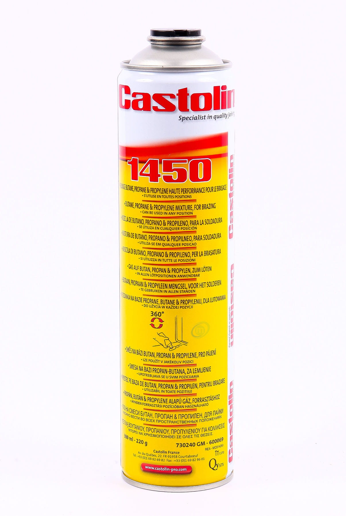 Gaz do palników, cylinder z gazem CASTOLIN 1450