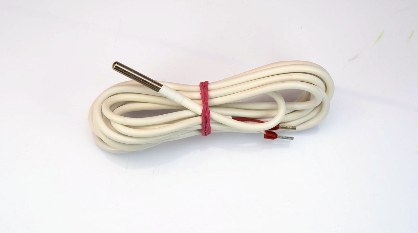 Czujnik temperatury GECO biały 2.5m, czujka NTC biała