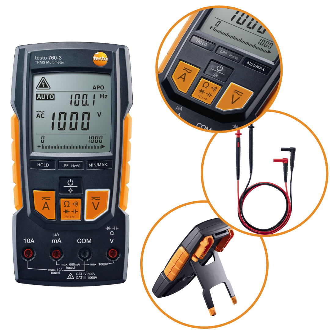 Multimetr cyfrowy TRMS  testo 760-3 , miernik elektryczny do 1000V