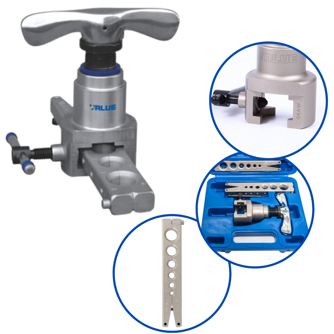 Kielicharka VALUE VFT-808-MI  zestaw do kielichowania  rur calowych i metrycznych, kielichownica