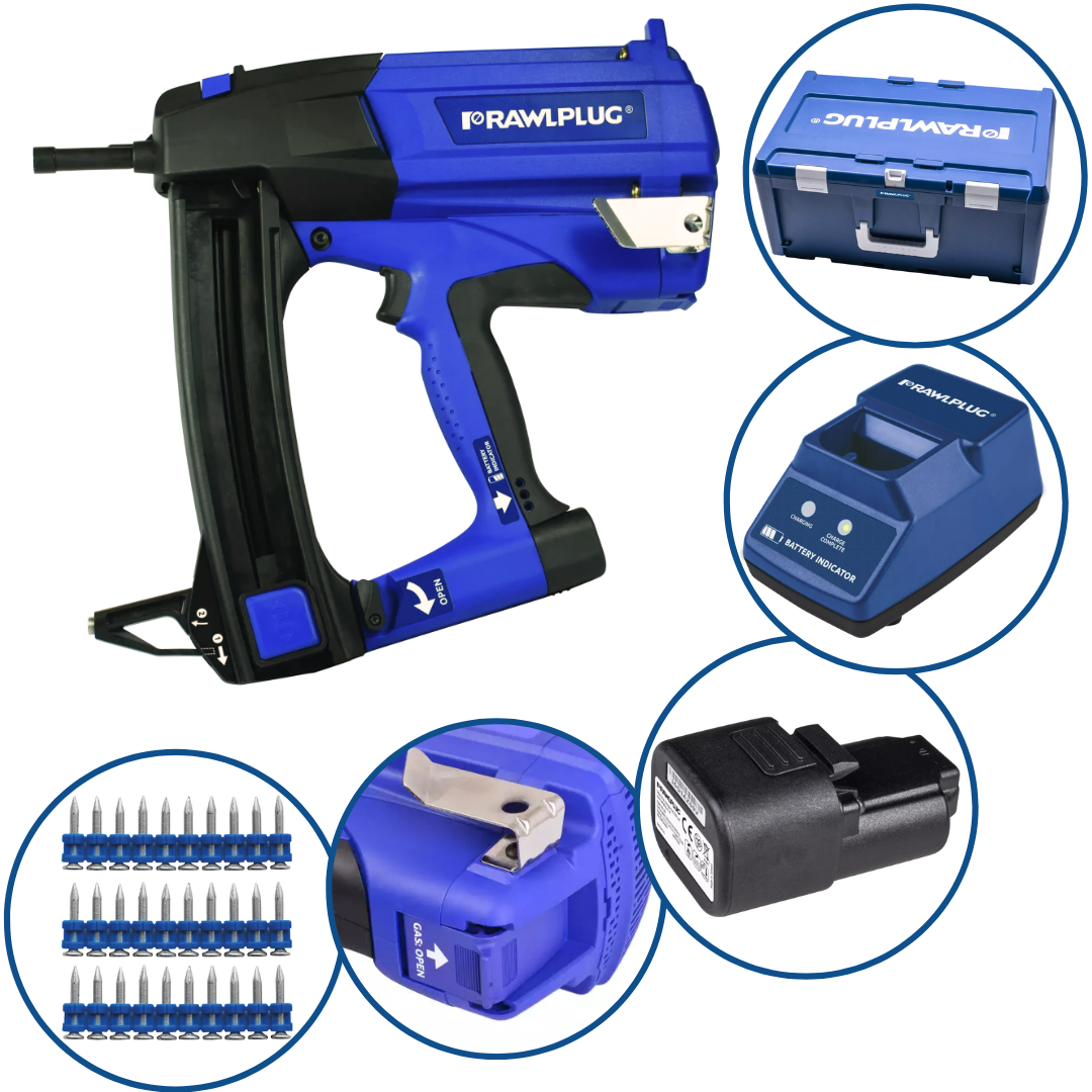 Osadzak gazowy Rawlplug SC40II w walizce + gwoździe 15000 szt.