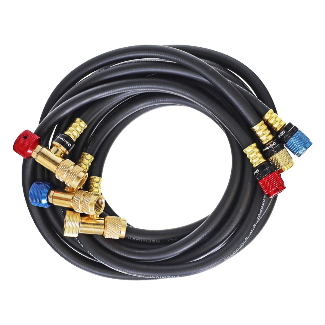 Zestaw węży serwisowych 180cm  5/16"x1/4" SAE z zaworkami odcinającymi Easy-Seal BLACK DIAMOND  