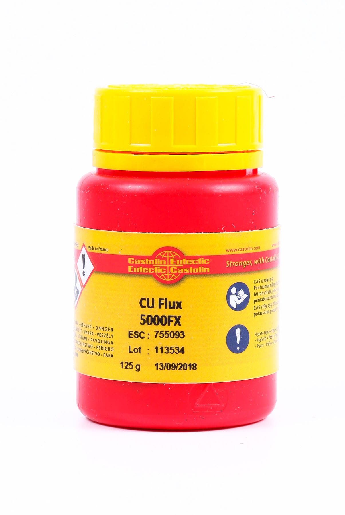 Topnik do spawania miedzi 125gr CU Flux 5000 FX CASTOLIN, proszek do lutowania