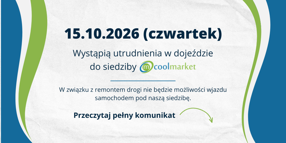 Utrudnienia w dojeździe do siedziby Coolmarket - 15 października 2026 r.